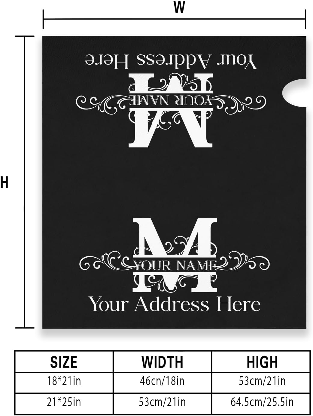 Custom Monogram Family Name Mailbox Covers Magnetic Personalized Numbers Street Address Post Letter Box Cover Customized Mailbox Wraps for Garden Yard Standard Oversized Decor