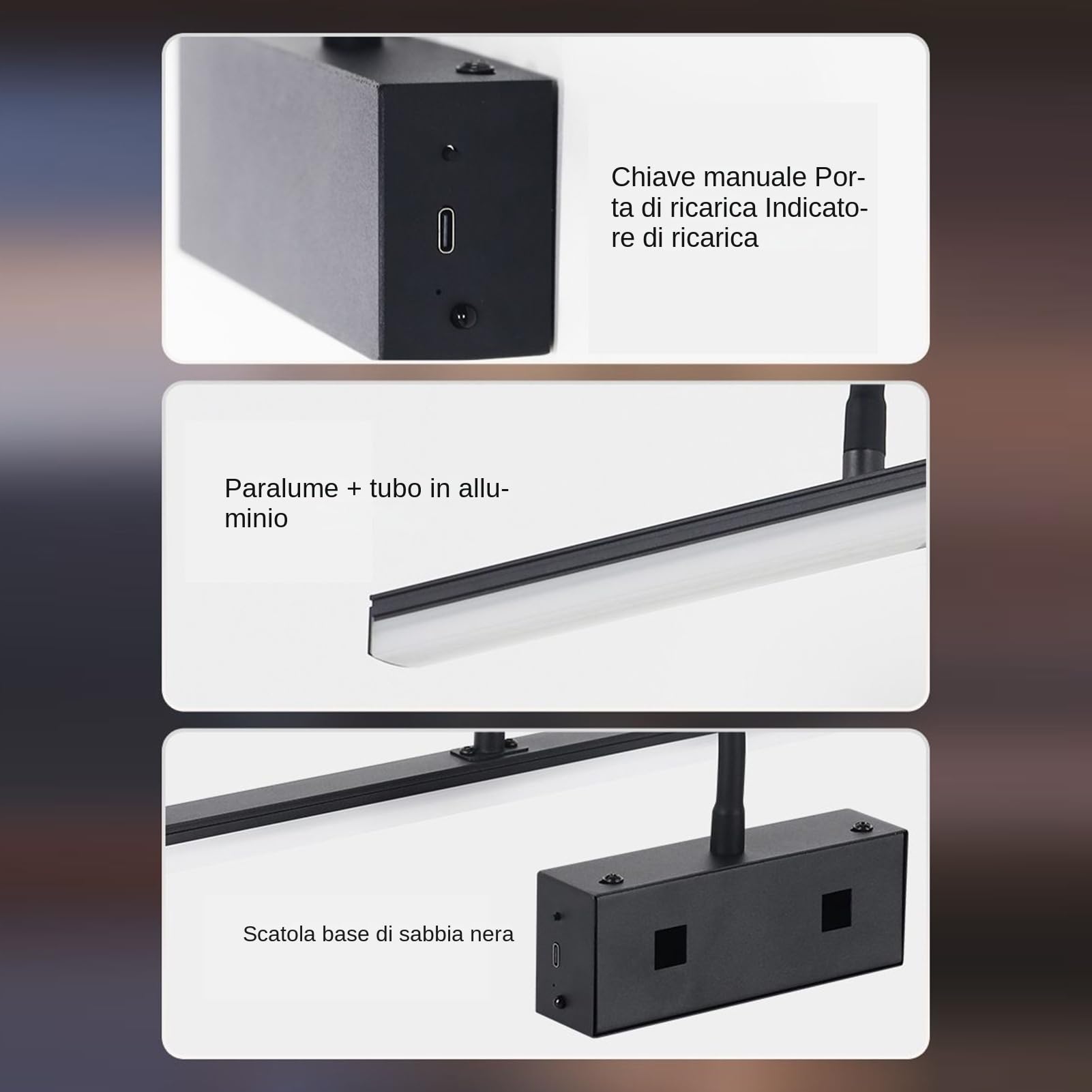 Luces LED Para Cuadros En Pared Lámpara Aplique Con Temporizador 3 Modos