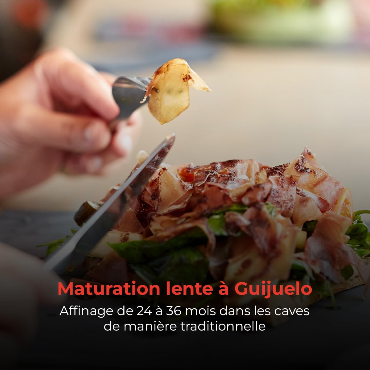 Jambon Ibérique de Cebo 50% Race Ibérique Désossé 1/4 Pièce - Affiné 24-36 Mois - Saveur Intense - Eibérico