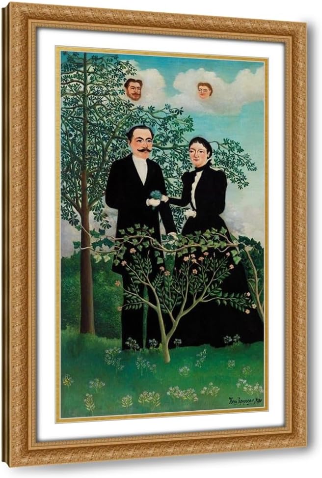 ArtDirect The Past and the Present, or Philosophical Thought Custom Framed Art Print Giclee Print or Canvas Options with Various Sizes and Customization by Rousseau, Henri