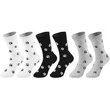 Cute Dog Paw Print Socks for Women, Fun Dog Lovers Gifts, Cartoon Animal Paws Crew Socks, Graphic Fashion Socks