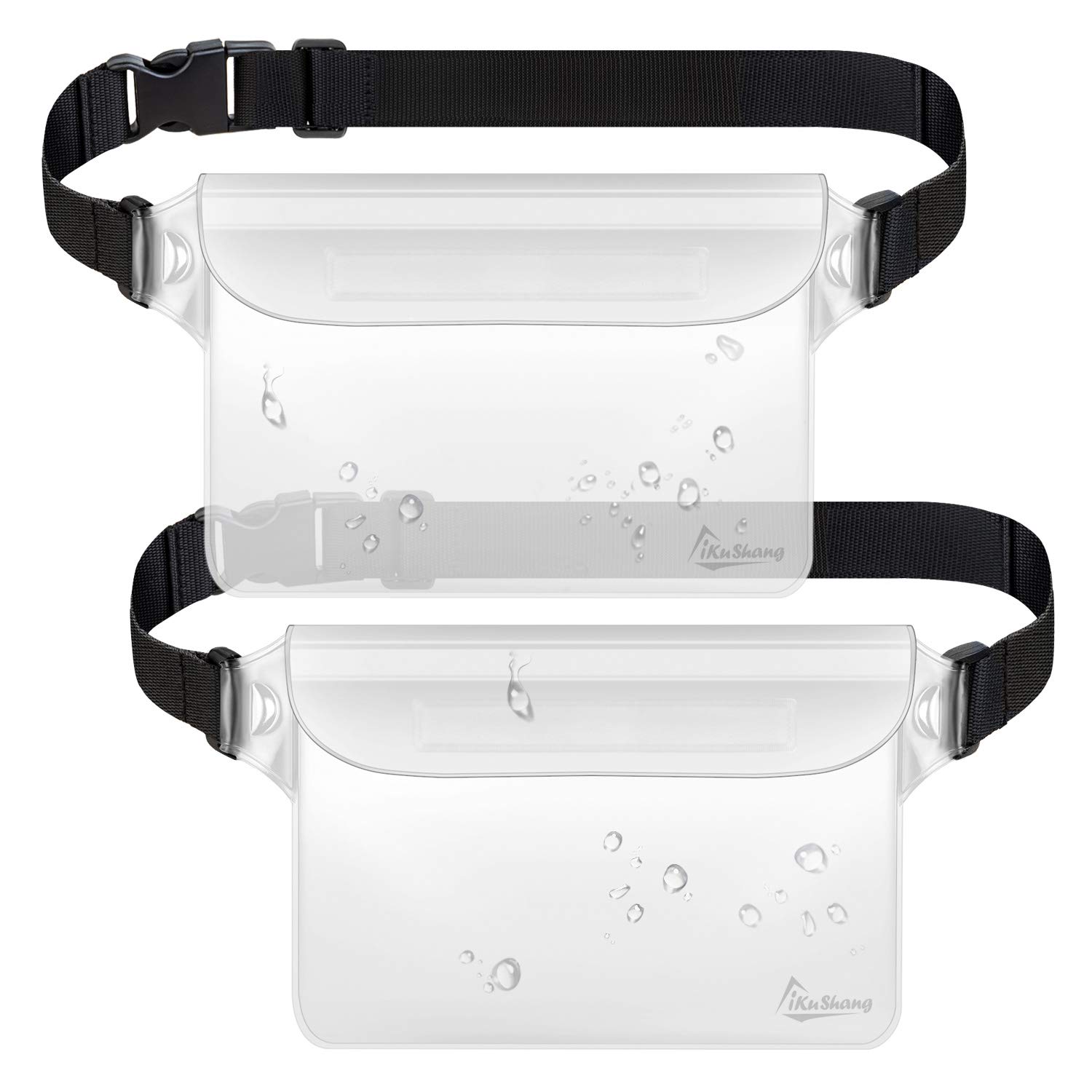 iKuShang Waterproof Fanny Pack with Triple Zip Lock, Submersible Up to 32FT Dry Bag Pouch, Touchscreen Phone Case for Beach, Cruise, Swimming &