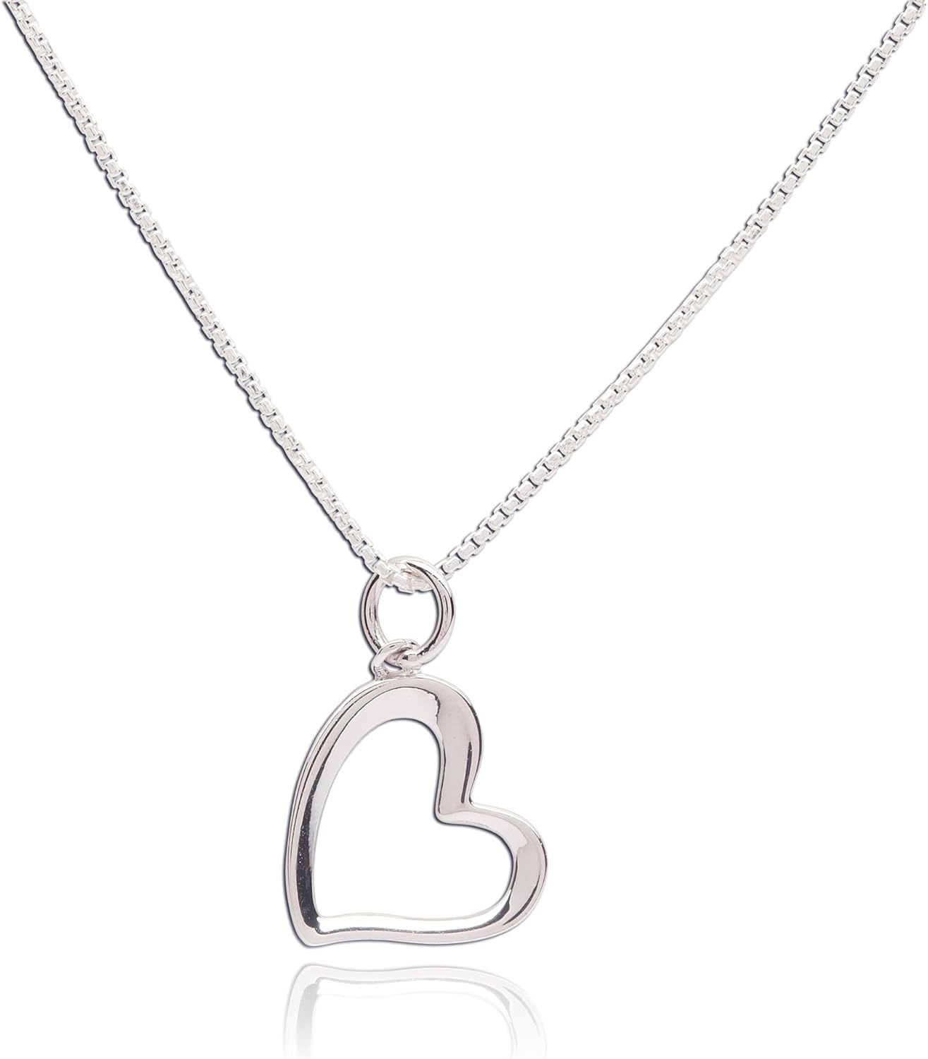 Cherished Moments Girl's 925 Sterling Silver Necklace with Open Heart Charm
