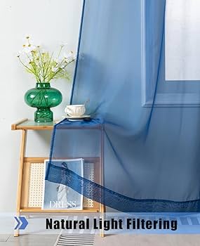 Gualiy Cortinas Finas Para Sala De Estar, Dormitorio, Juego De 2 Paneles, Cortina De Ventana De Color Liso, 52 Pulgadas De Ancho, Cortina Azul Lago Para Ventanas De 84 Pulgadas De