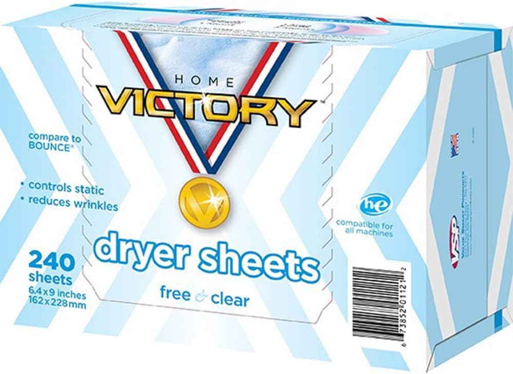 Dryer Sheets: Free & Clear Unscented Laundry Fabric Softener Sheets - Reduces Wrinkles - Controls Static - Softens Fabric (240 Count)