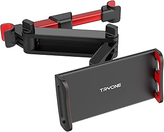 Tryone Tablet Halterung Auto, Tablet Halter Kopfstütze - Ausziehbare Kopfstützenhalterung für iPad iPhone Serie/Samsung Ga...