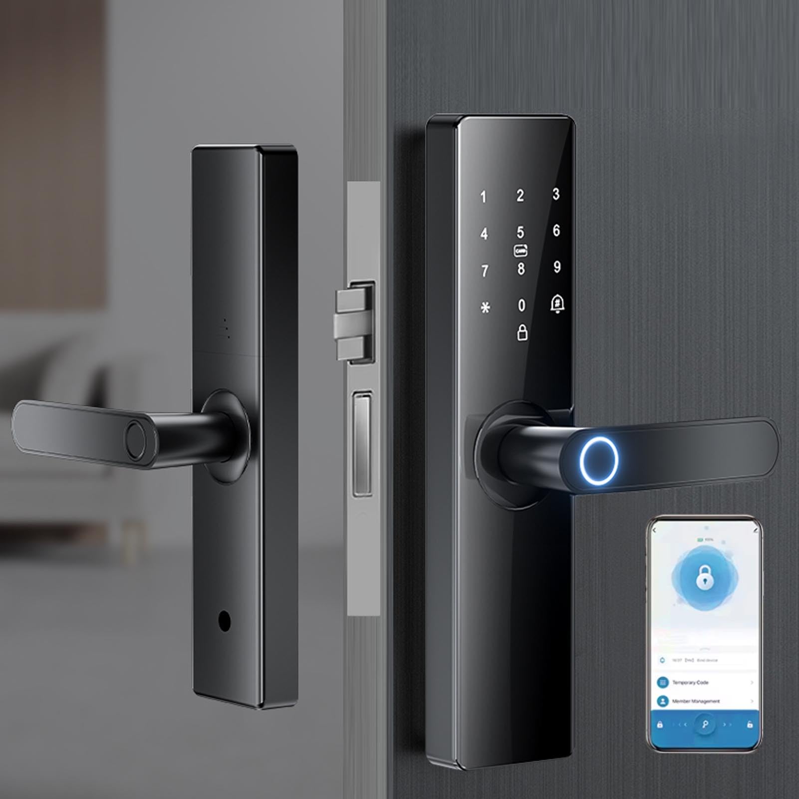 Ingresso Keyless biometrico dell'impronta digitale della serratura astuta di WiFi per la sicurezza domestica Specchio acrilico lega di alluminio