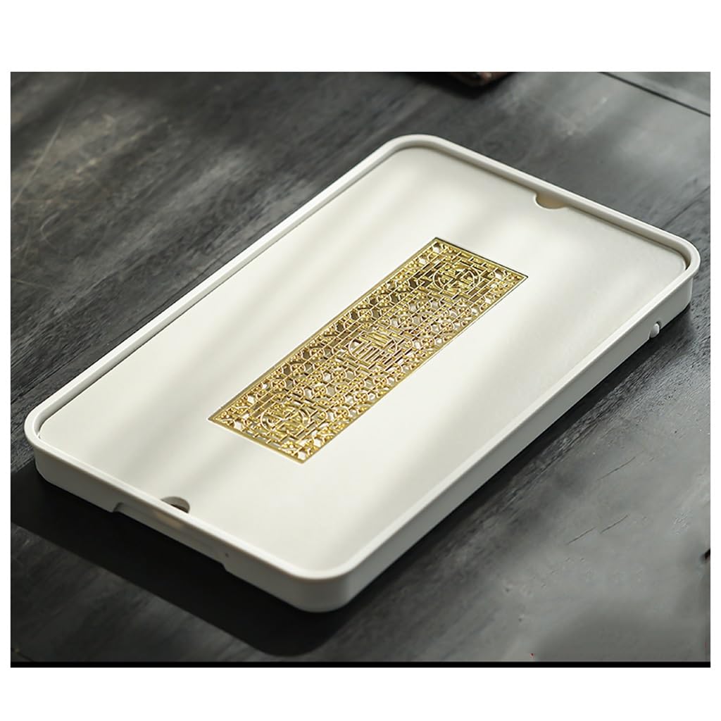 Plateau à thé en céramique TUSUOD avec système de drainage pour table basse