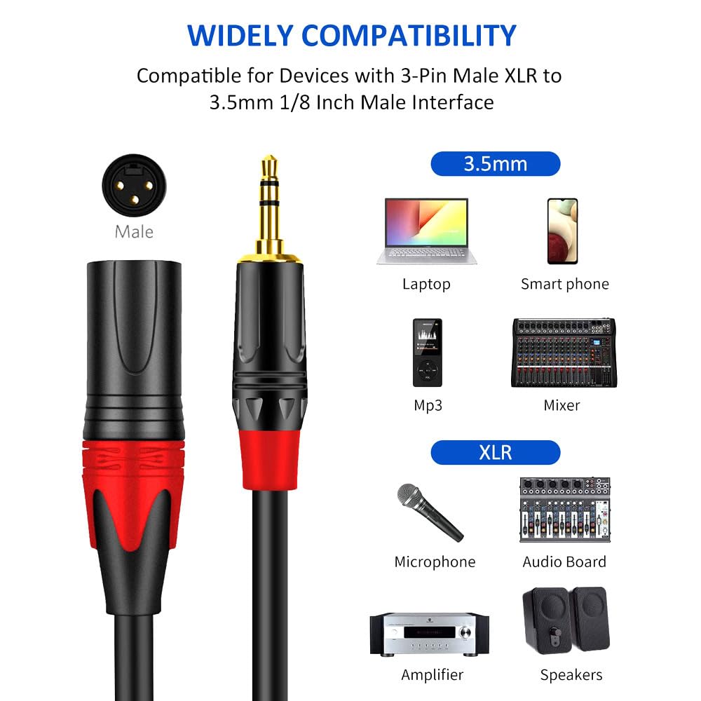 Cavo audio da 3,5 mm TRS a XLR maschio femmina adattatore for microfono for fotocamera altoparlante mixer cavo di registrazione 1M 2M 3M 5M 10M(KM-XL3503,10m)
