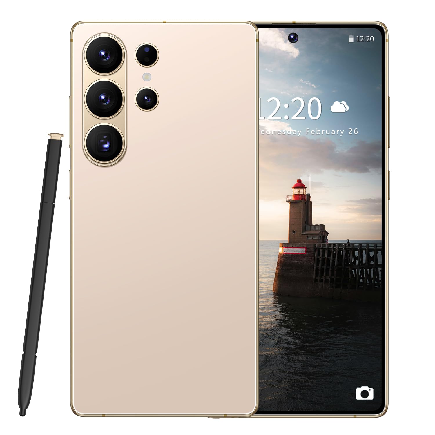 Huness S26 Ultra Unlocked Phone,Built in Pen The Phone,Cell Phone Battery 7000mAh 6.99" HD Screen,Android 15 16+512GB Smartphone,Dual SIM/5G/Face ID/Fingerprint Lock/GPS (Deep Blue, 16+512G) — view 14