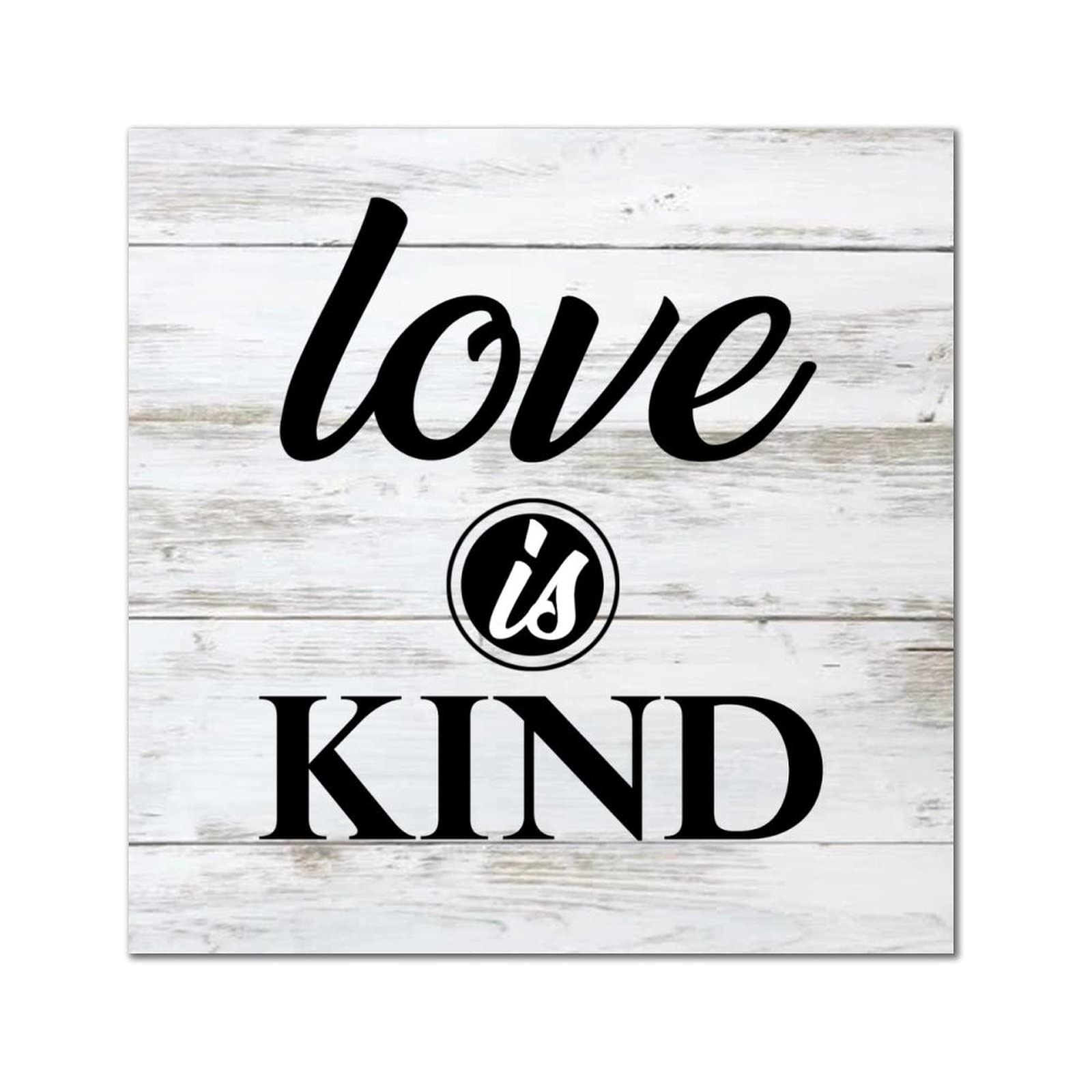 Panneau mural en bois pour habiller un mur vide avec la citation « Love is Kind »