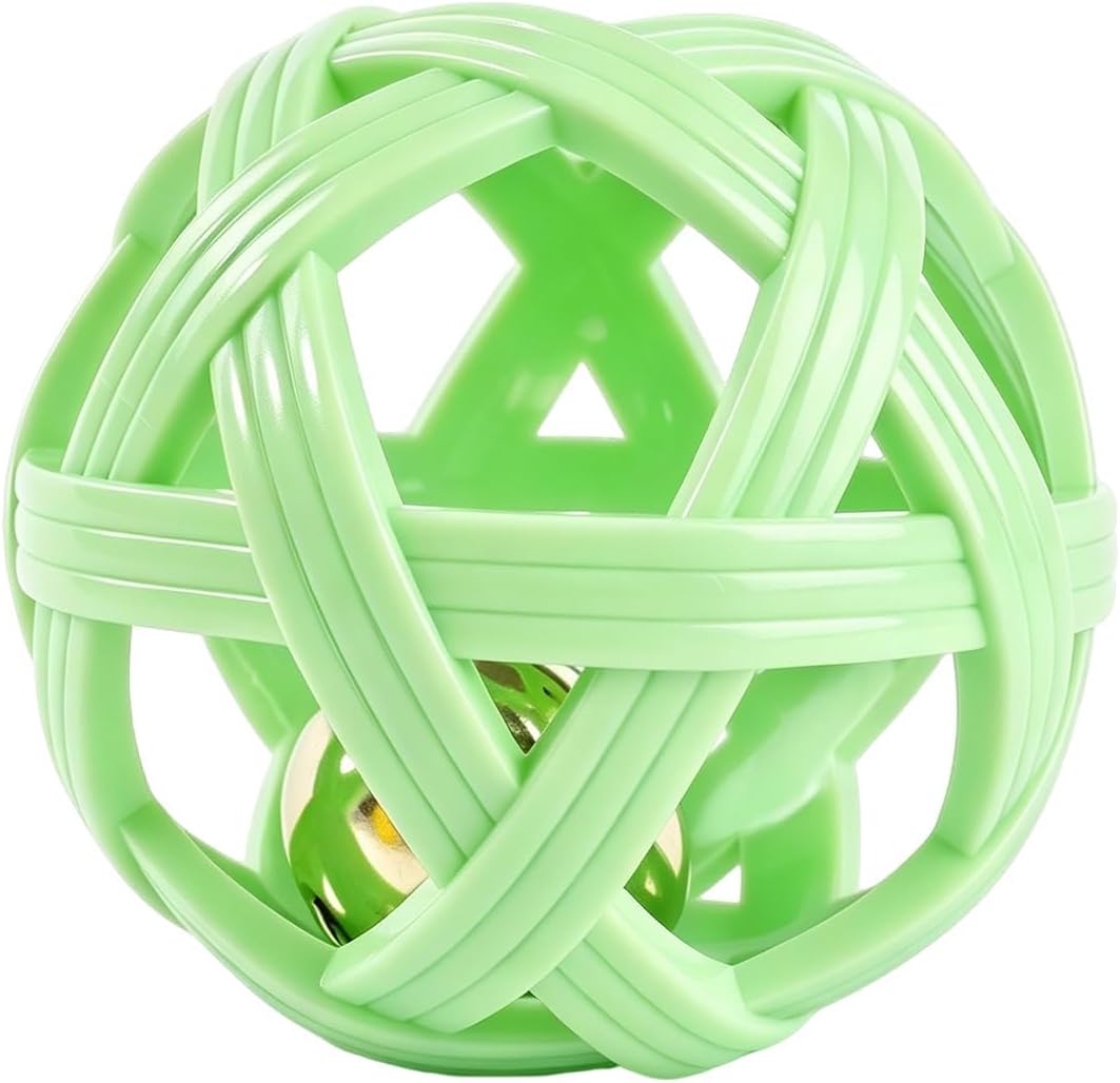 Dog Ball Toy with Bell for Small Dogs& Puppy, Small Dog Ball for Boredom Relief & Teething, TPR Chew Resistant Interactive Fetch Toy.