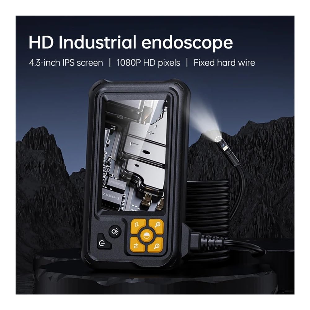 4,3'' IPS Industrie Endoskop Kamera Dual Objektiv 1080P IP67 wasserdichte Endoskop for Rohr Auto Inspektion(10m,Single Lens)