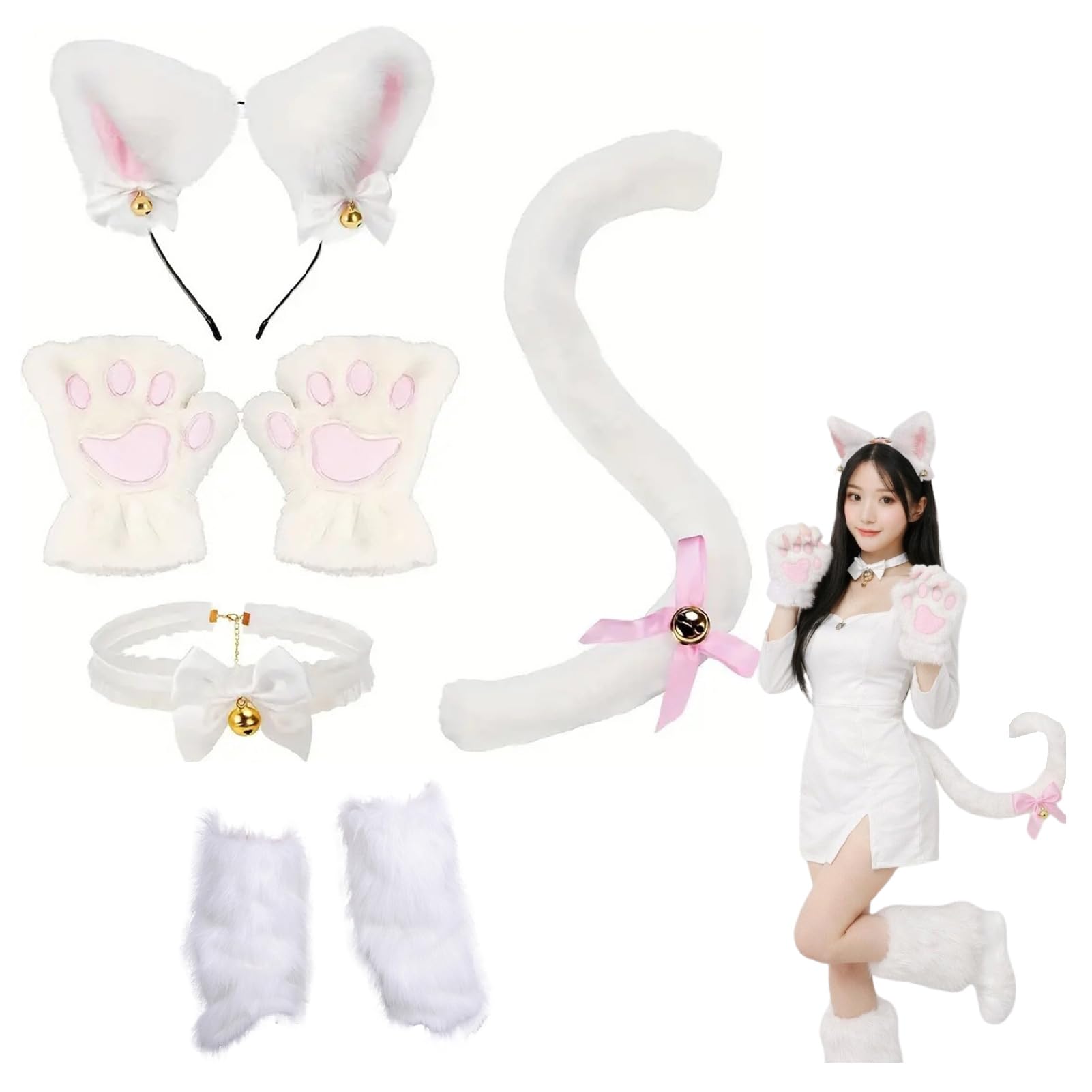 Amazon.co.jp: [Cicogna] 猫 コスプレ 小物 7点セット 猫耳