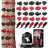 Ninja Tree Climbing Kit with 20 Tree Climbing Holds and 7 Ratchets - Climbing Holds for Kids to...