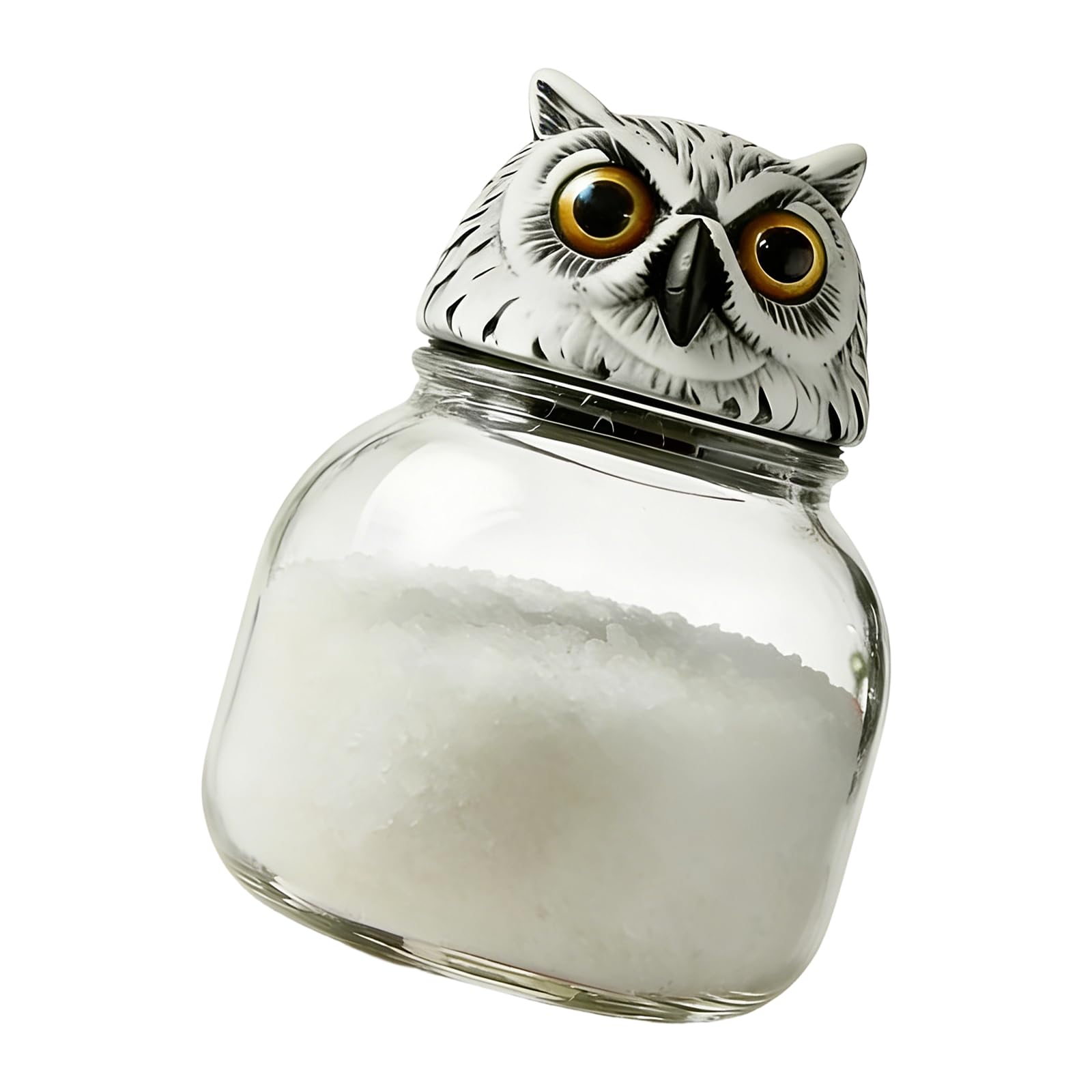 Piceioep Artistic Glass Salt Jars Set with Whimsical Character Motifs Great for Kitchen Decors and Event Styling Unique Seasoning Bottles