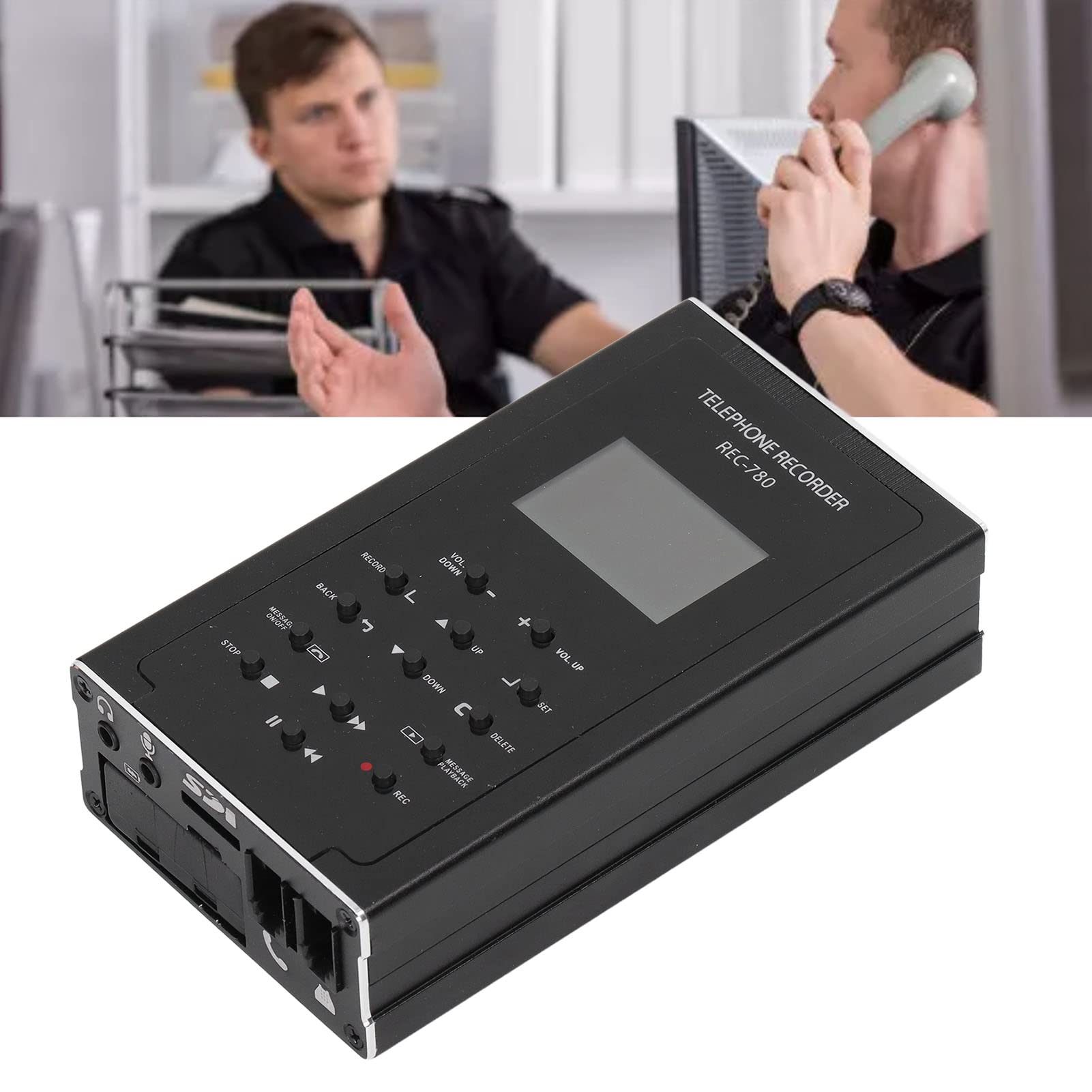 Telefon Stacjonarny Rejestrator Rozmów Telefonicznych, Pamięć 32 GB Automatyczne Urządzenie do Nagrywania Telefonu, Obsługa Automatycznej Sekretarki Typ Telefonu Indukcja Analogowego Telefonu(#2)