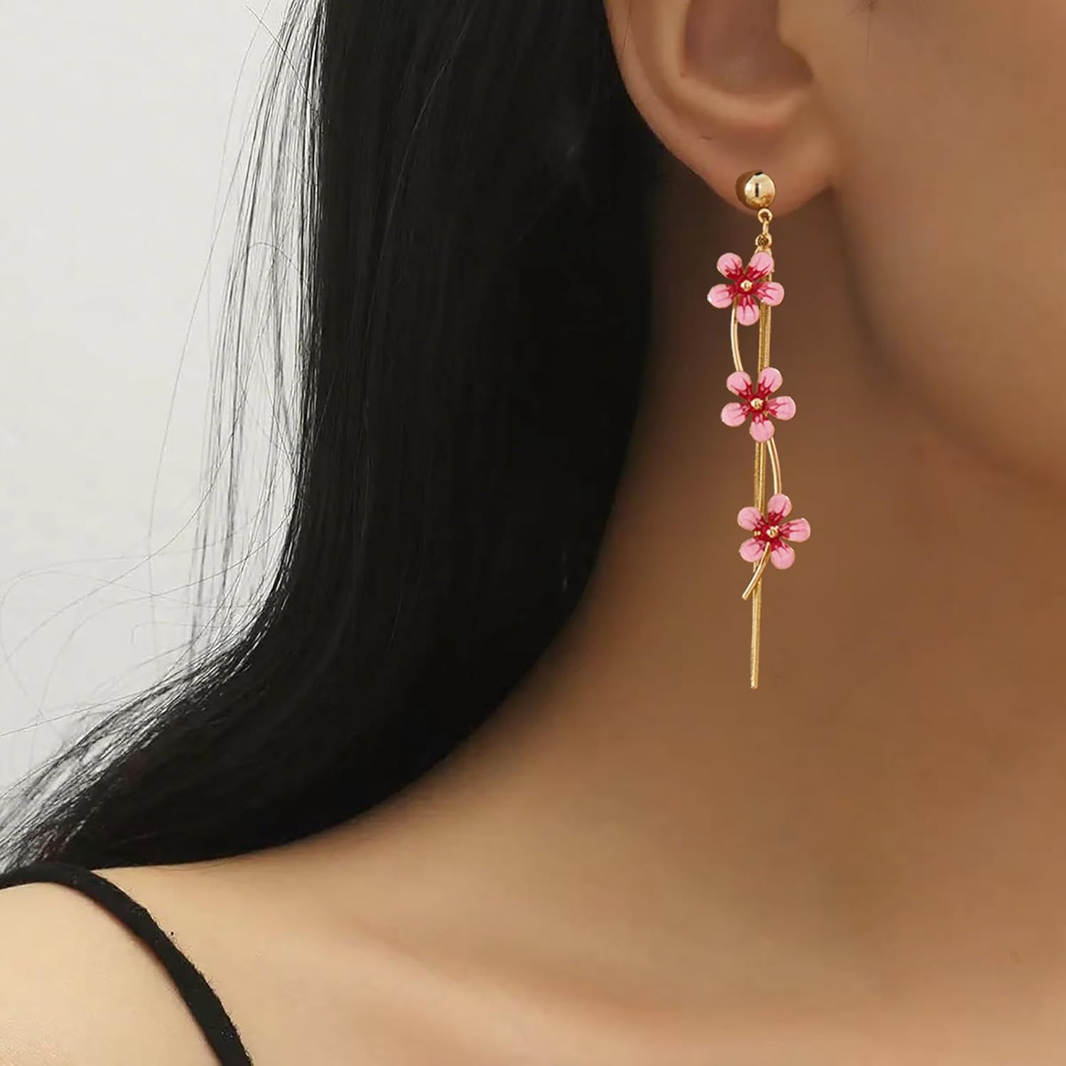 Flower Tassel Earrings for Women Gold Boho Flower Drop Earrings Long Floral Statement Earrings Trendy Boho Jewelry Gifts - Image 2