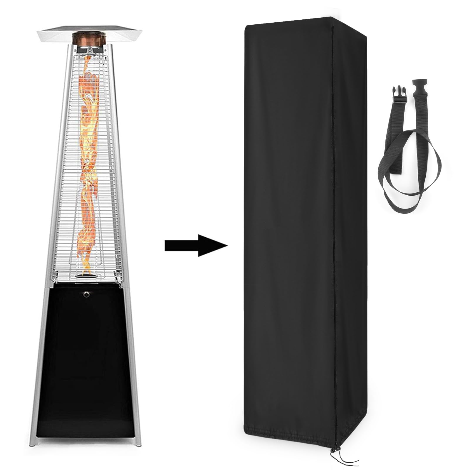 Patio Heater Cover, Patio Heater Covers Waterproof Heavy Duty with Zipper, Outdoor Heaters Cover-87"H x 21"W x 24"L