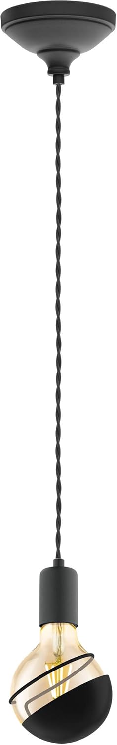 EGLO Decorative Anti-Glare Accessory for G95 Bulbs, Snap-on Light Bulbs, Anti-Glare Steel in Black, Matte, Diameter 9.7 cm