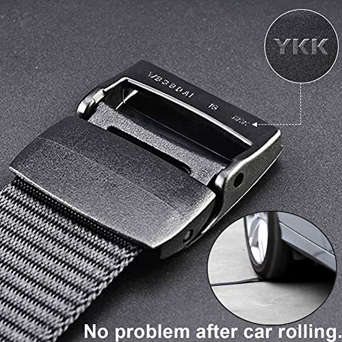 WYuZe 2 Pack/ 3 Pack Nylon Belts for Men, No Metal Military Belt Web 1.5" Adjustable Casual Belt with Plastic Buckle3