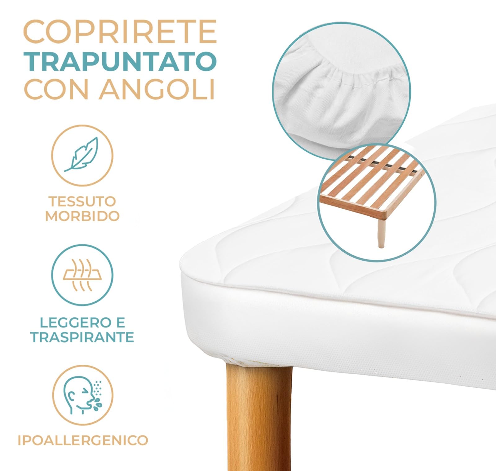 PARAMAISON Coprirete Matrimoniale 160x190, Copridoghe Imbottito con Fascia Perimetrale, Trapuntato Lavabile | Bianco