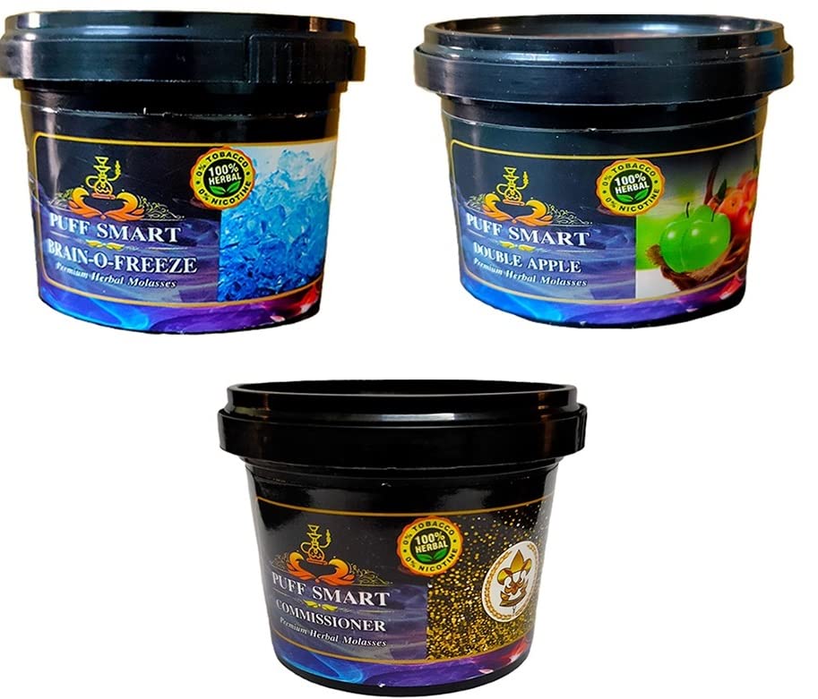 PUFF SMART Premium Herbal Flavor Brain-O-Freeze, Double Apple, Comm. 100G In Each Pack (Pack of 3) (100% Nicotine and Tobacco Free)-image-48