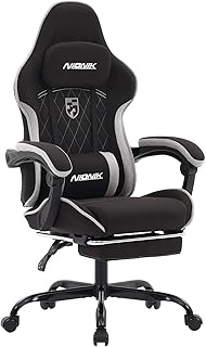 NIONIK Gaming Chair, Racing Gaming Chair with Footrest, Ergonomic Gaming Chair, Headrest, Adjustable Computer Chair, Heigh…