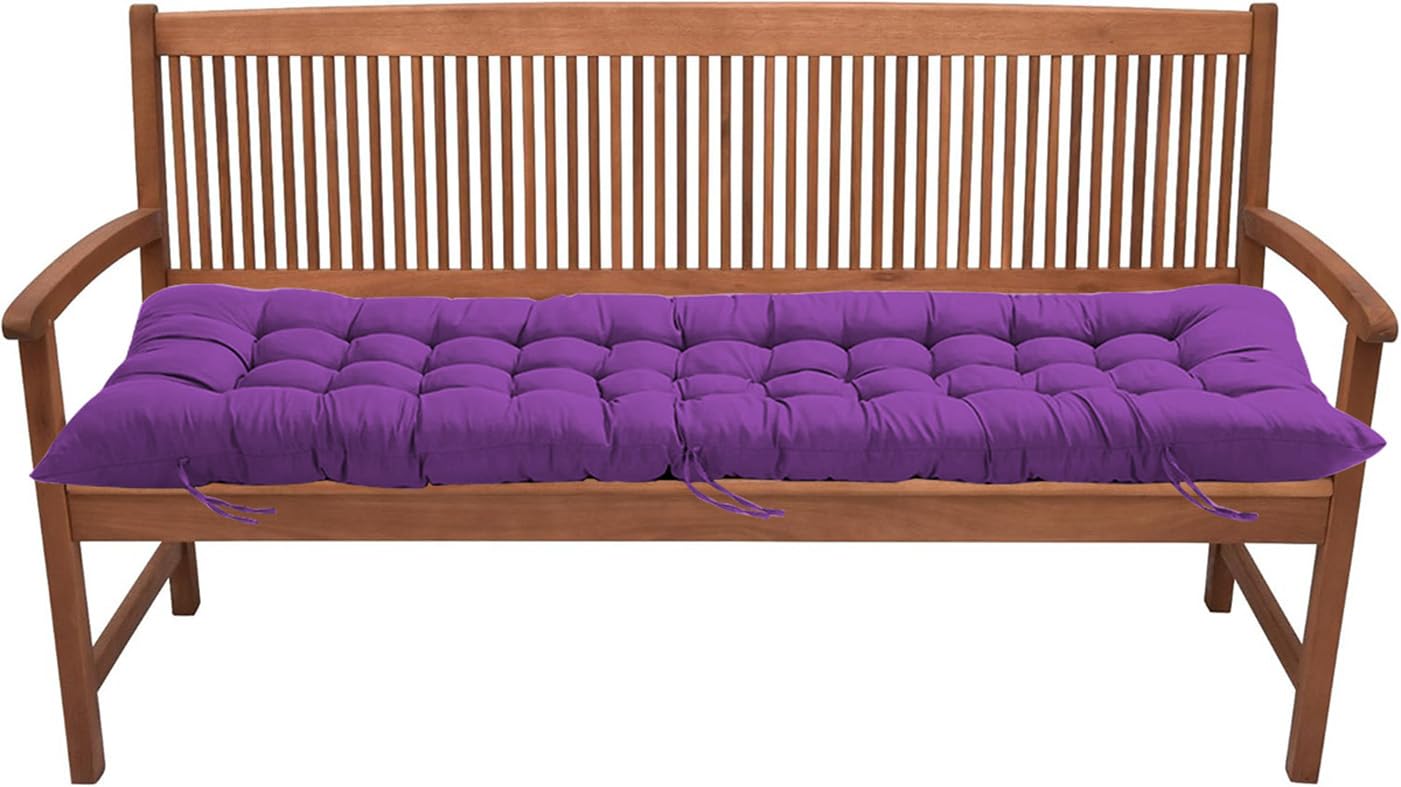 ping bu Thick Garden Bench Cushion 2/3 Seater 100/120cm,8cm Cotton Garden Cushion Long Bench Seat Cushions Pads for Outdoor/Patio/Swing/Home (100x40cm,Purple)