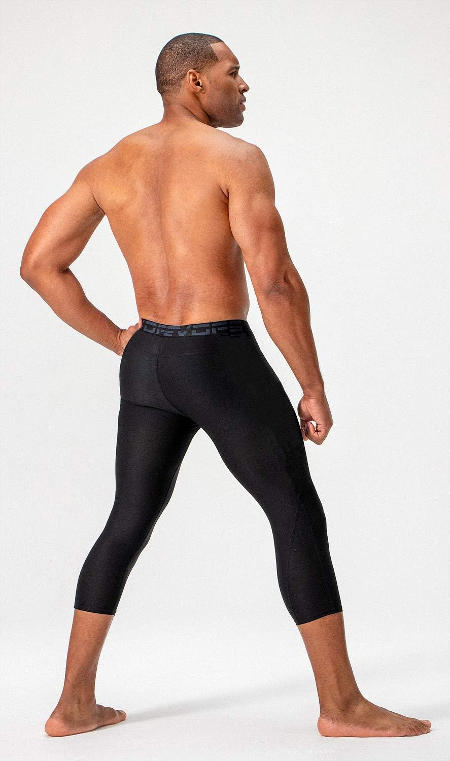 DEVOPS 2 Pack Men's 3/4 Compression Pants Athletic Leggings with Pocket - Image 4