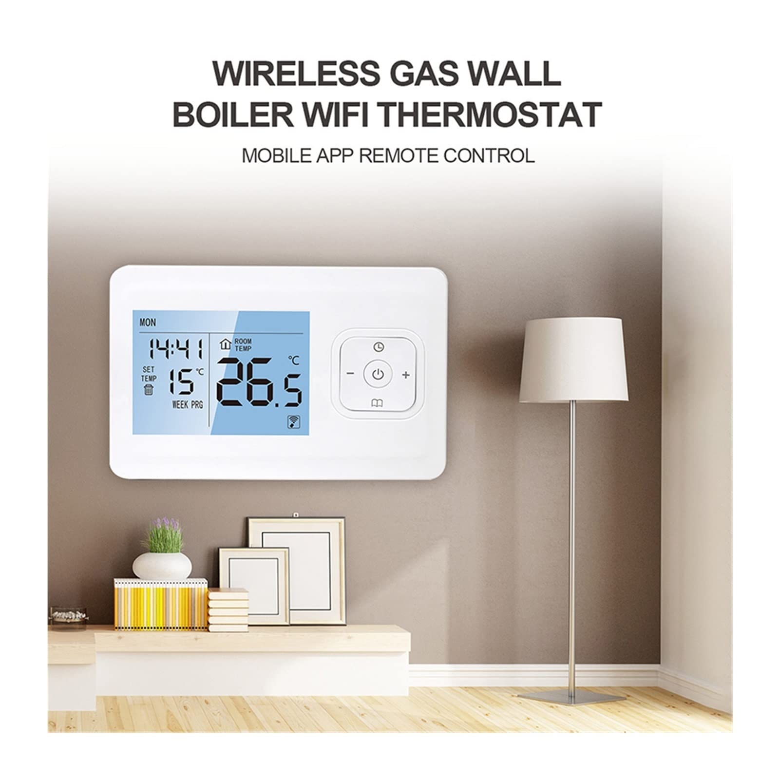 Termometro da interno igrometro digitale WiFi Smart Termostato Controller di temperatura programmabile for la caldaia a gas dell'acqua Attuatore Room Riscaldamento Home Tuya Termostato Con display LCD