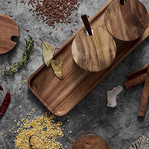 Kitchen Canister With 3Pc Glass Spice Condiment Jars Sugar Can Food Storage Containers With Wood Lids And Wooden Spoon For Coffee Spice Storage Container #TOP3