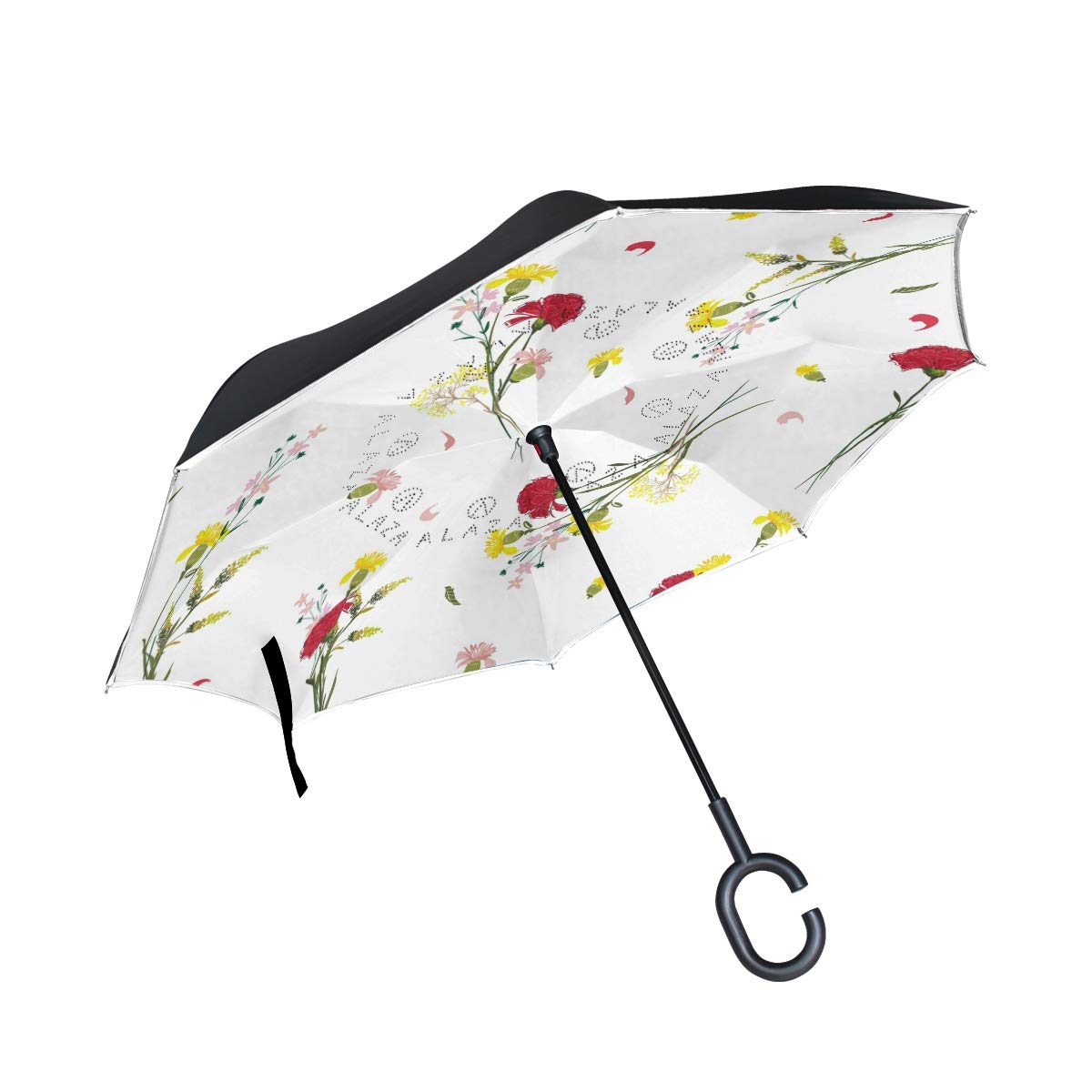 Parapluie Inversé Double Couche Hengpai - Design Unique Fleur Fractale, Anti-UV Et Coupe-vent - Multi4