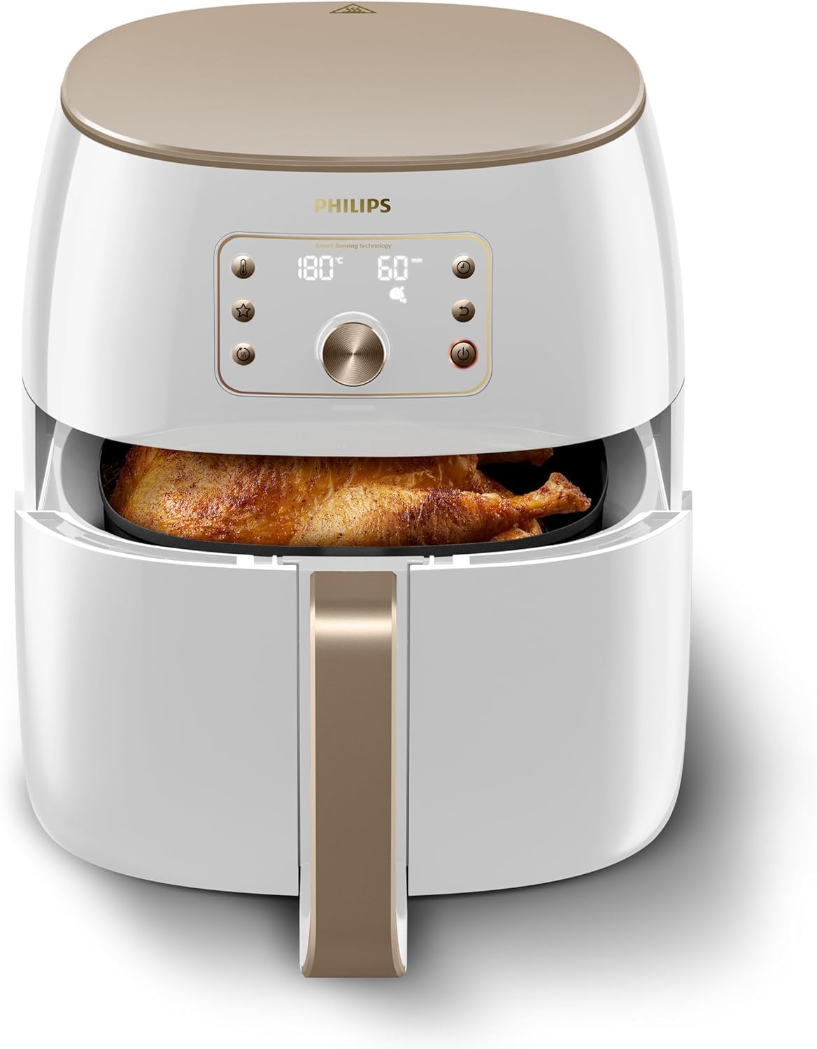 Philips Airfryer Smart Sensing XXL, 7.3L (1.4Kg), 90% Weniger Fett Mit Rapid Air Technologie, Automatisches Kochen, Backblech, HomeID-App (HD9870/20R1) (Generalüberholt)