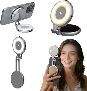Portronics Oria Type-C Rechargeable Magnetic Clip-On Selfie Light with Mirror & Stand, Adjustable Brightness & Color Tempe... Price In India