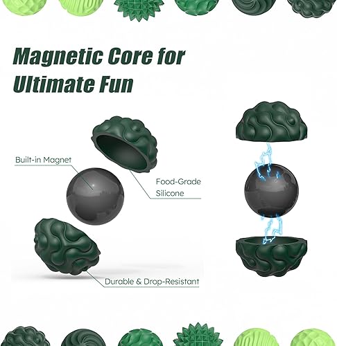 Miniatura 65 de Bolas magnéticas de silicona para adultos, bolas magnéticas de silicona suave, 2 unidades de 1.594 in, juguetes sensoriales para aliviar el estrés