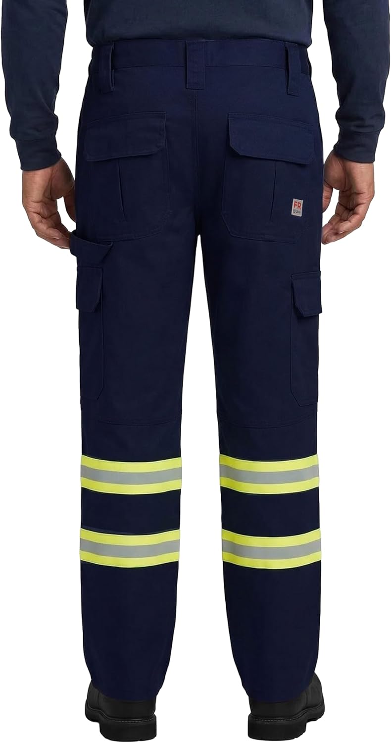 Ubon Men's FR Pants High Visibility Cargo Work Pants - Flame Resistant Ripstop Trousers with Multi-Pockets for Welding
