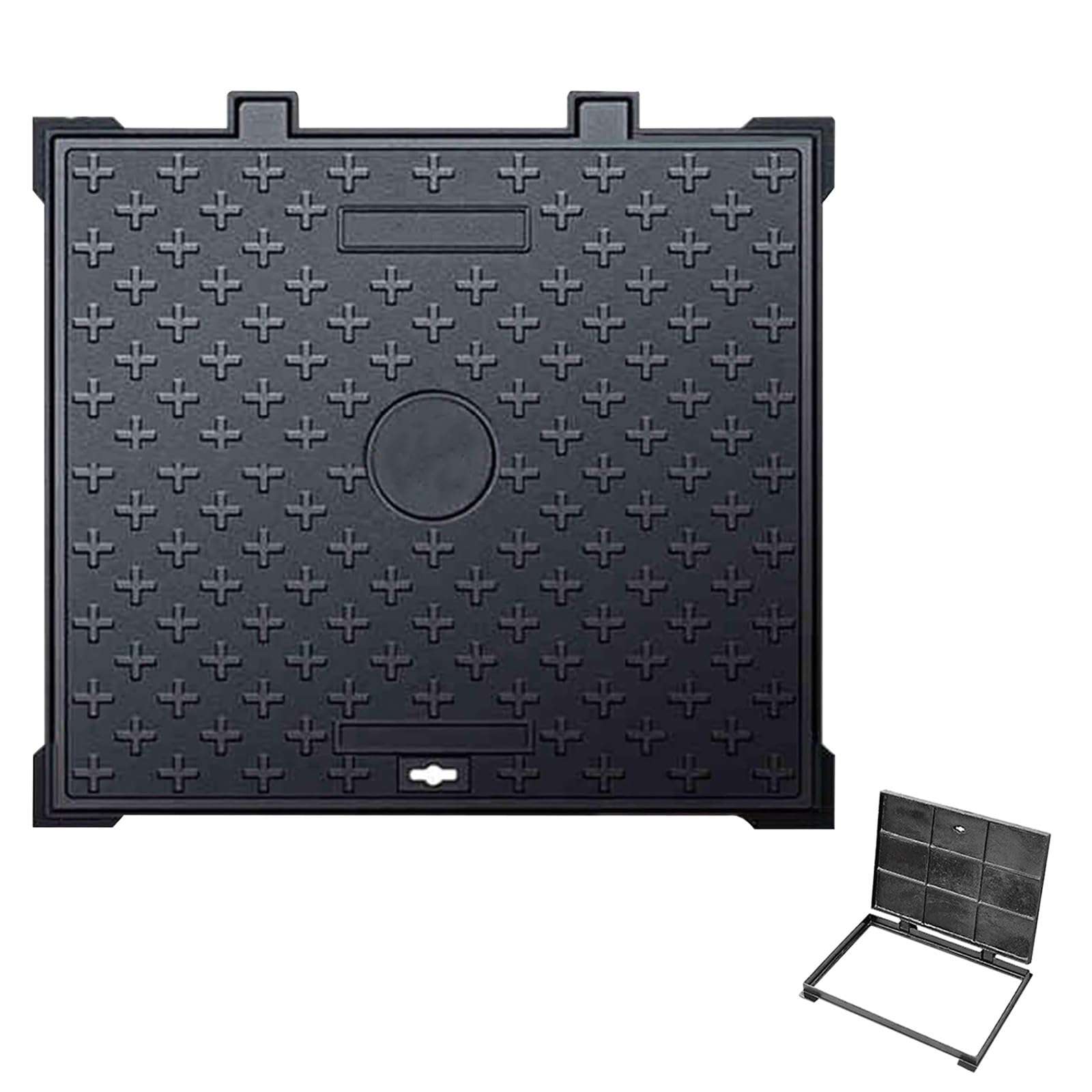 Du Iron Manhole Cover Metal Inspect Lid for Septic Tan Ideal for Yard Driveway Sidewalk and Pavement – Secure & Reliable