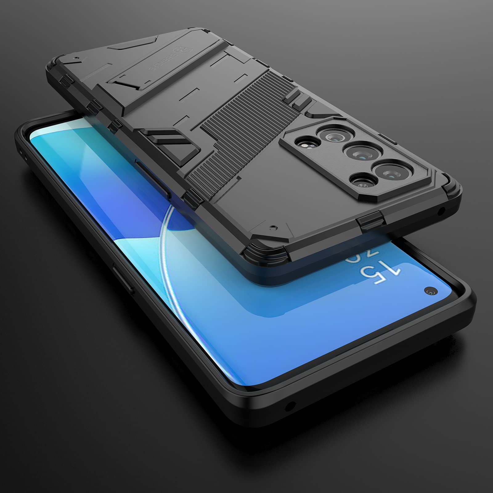 Custodia Per OPPO Reno 6 5G Con Anello 360° E Copriobiettivo Scorrevole, Antiurto TPU/PC, Compatibile Supporto Magnetico Auto, Verde