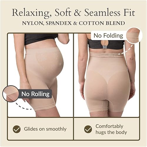 Miniatura 3 de Faja moldeadora de maternidad, sobre bache, muslo medio, soporte sin costuras, ropa interior para embarazo, fabricada en Estados Unidos, Pettipant