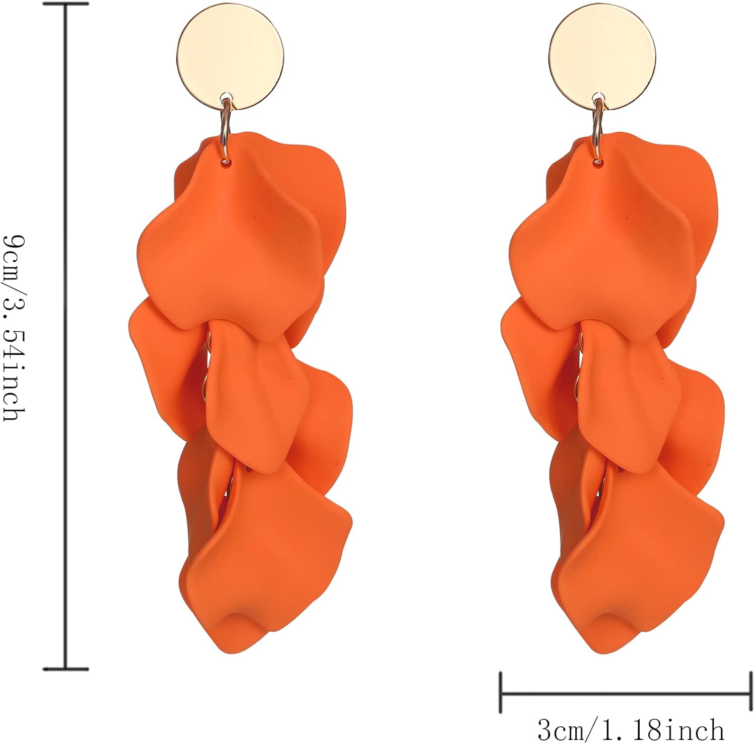 THUNARAZ Acrylic Clip on Earrings for Women Long Rose Petal Earrings Dangle Exaggerated Flower Earrings Drop Statement Floral Tassel Earring - Image 3