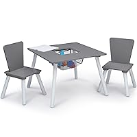 Vista 4 de Delta Children Juego de sala de juegos de 4 piezas, gris/blanco y cama infantil Canton, certificado Greenguard Gold, gris