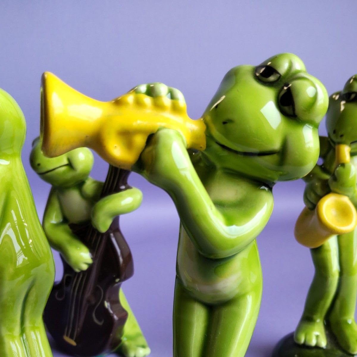 Amazon.co.jp: JAZZ バンド 4点 カエル カルテット 陶器 置物 オブジェ