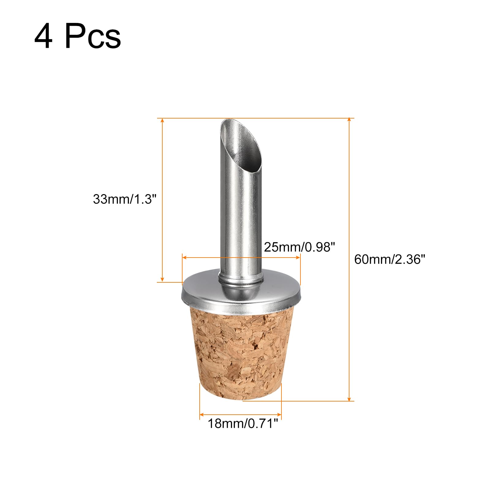 Uxcell Lot De 4 Becs Verseurs En Acier Inoxydable Avec Bec Verseur D'huile D 'olive