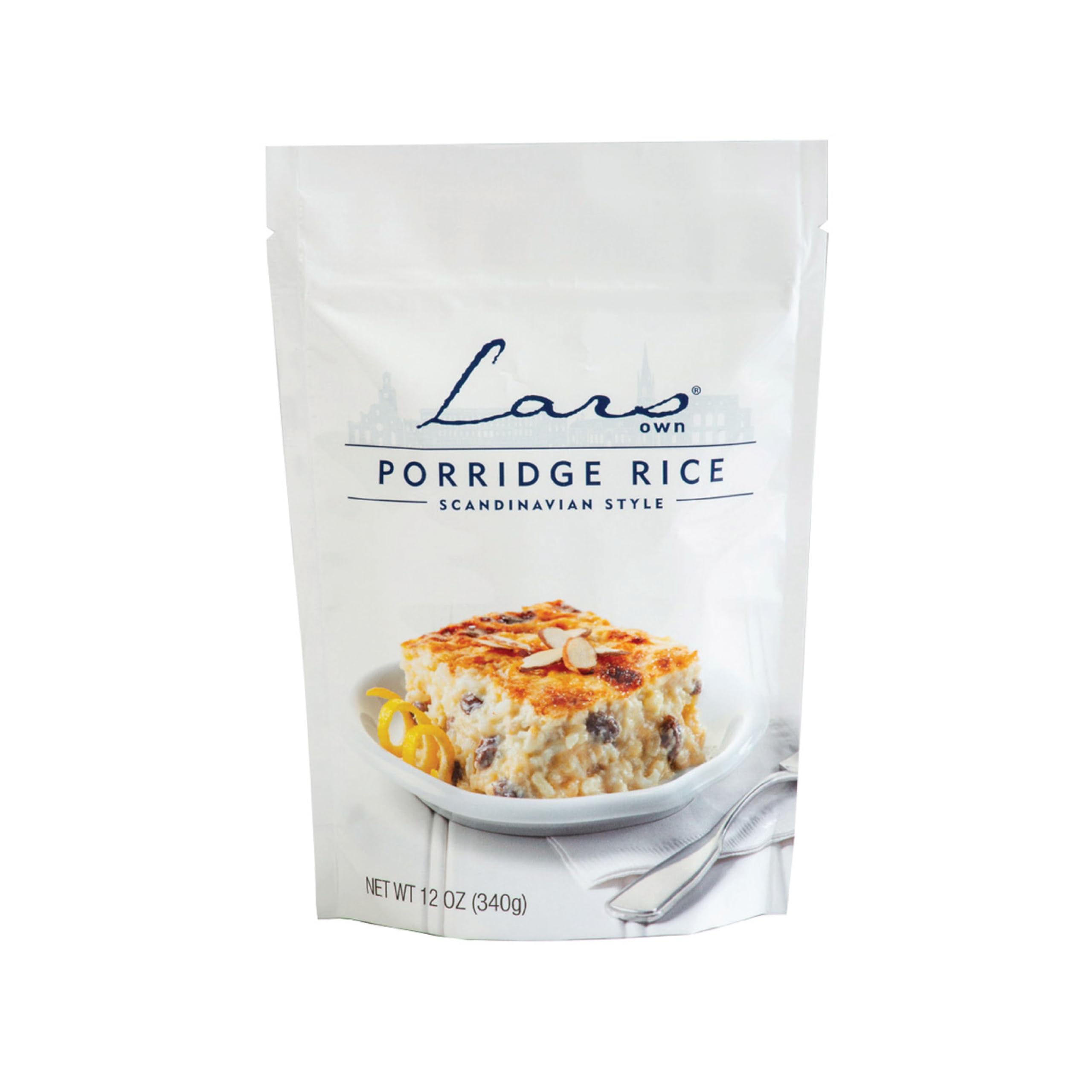 Lars Own Scandinavian Porridge Rice, Short Grain for Swedish Rice Pudding & Breakfast Porridge, 12 oz, 1 Pack