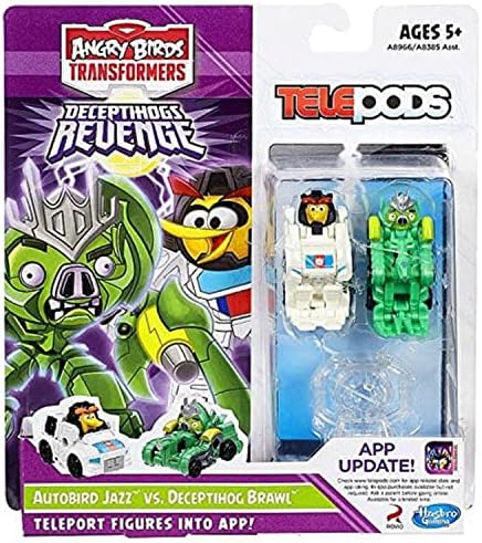 Hasbro Telepods Angry Birds Transformers Telepods Autobird Jazz Bird Vs. Deceptihog Brawl Pig Figure 2-Pack