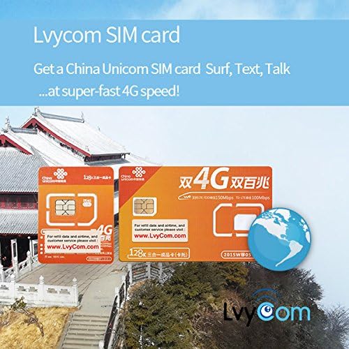 Chinesische SIM Karte 1 GB 5G LTE Daten + 50 Minuten Ortsgespräche oder 100 SMS. China lokale