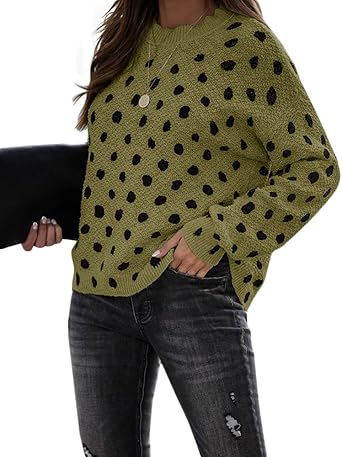 leopard dot pullover sweater