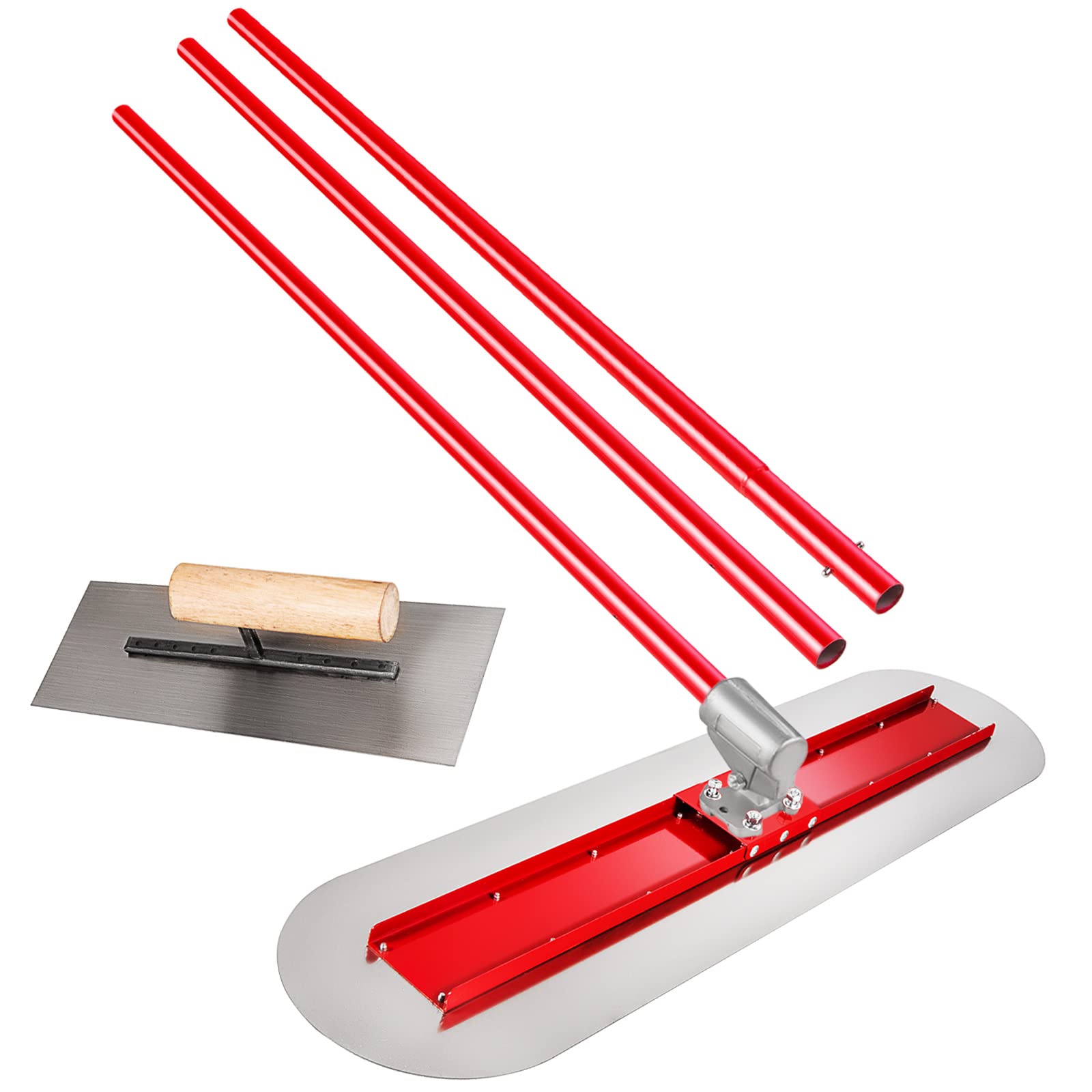 VEVOR Truelle de Maçon 1200x300 mm Bull Float, Grande Taloche avec 3 Poignées de 1800 mm Couteau à Enduire, Spatule Pro