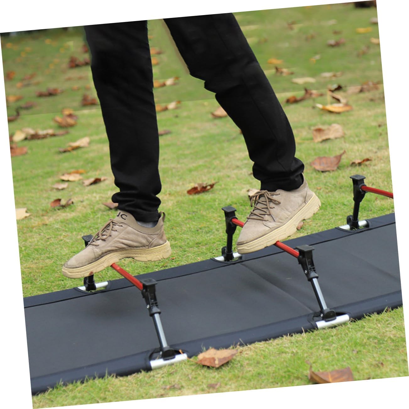 Portable Folding Outdoor Camping Cot Lightweight and Easy to Assemble Bed for Camping Hiking and Guest Use Durable Frame with Oxford Convenient Carry Bag Included